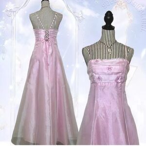 Vintage Y2K Fairy Lace Up Corset Daisy Chiffon Pink Sparkle Prom Dress Size M 8